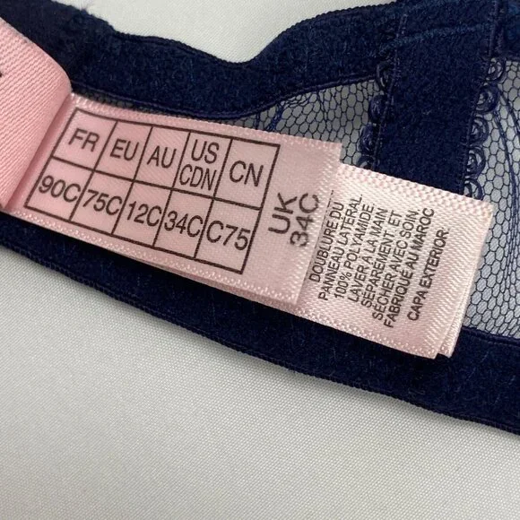 Agent Provocateur Rosa Navy Bra 34C New - Picture 11 of 12